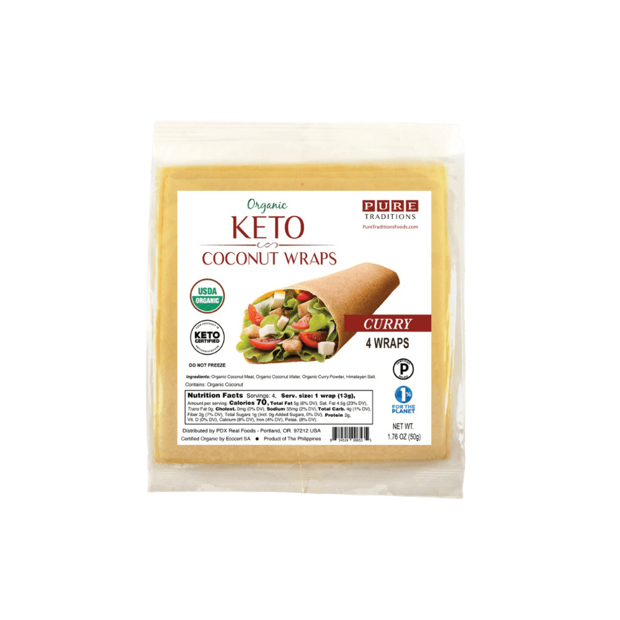 Organic KETO Coconut Wraps, Curry
