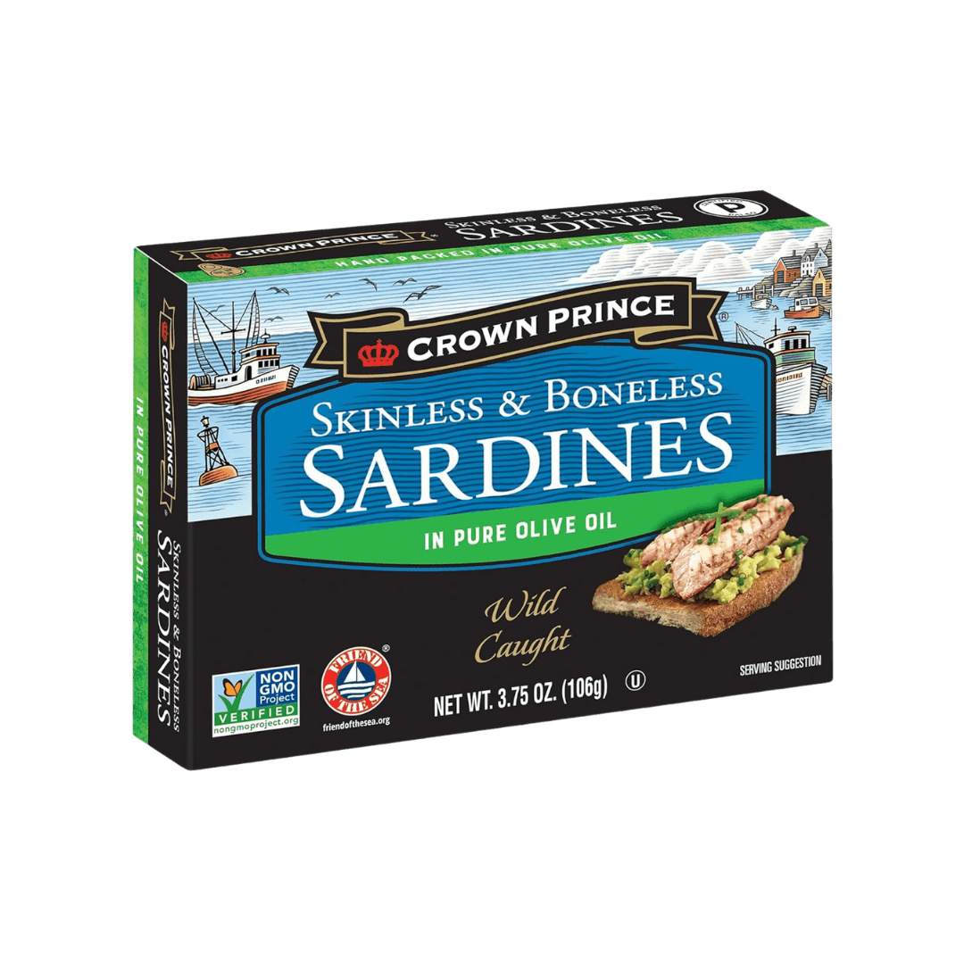Skinless and Boneless Sardines in Olive Oil Crown Prince