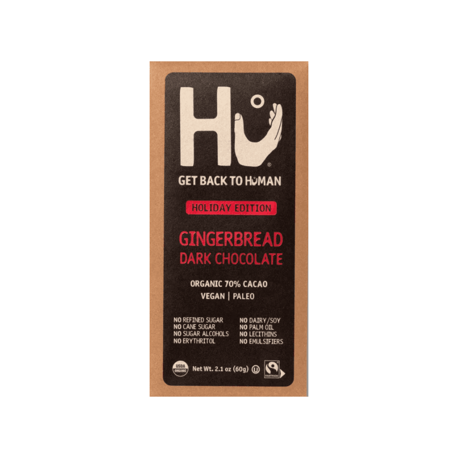 Gingerbread Dark Chocolate Seasonal Bar Hu Kitchen