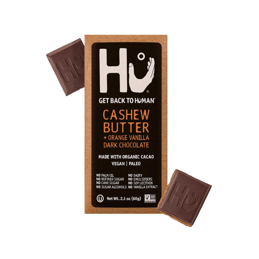 Cashew Butter and Orange Vanilla Dark Chocolate Hu Kitchen