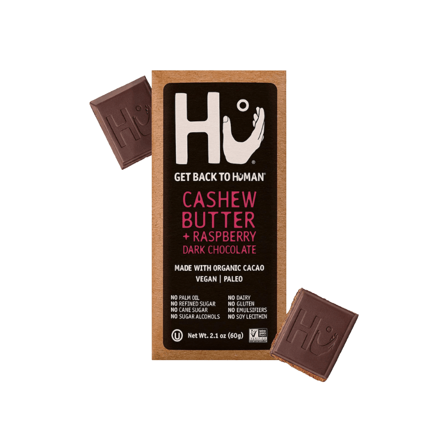 Cashew Butter and Raspberry Dark Chocolate Hu Kitchen