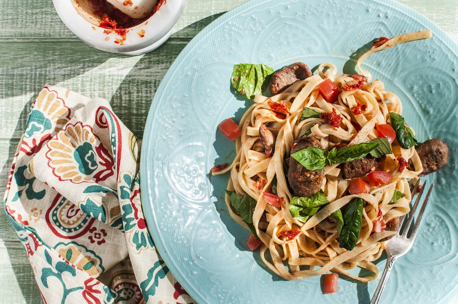 Sun Dried Tomato Pesto Fettuccine