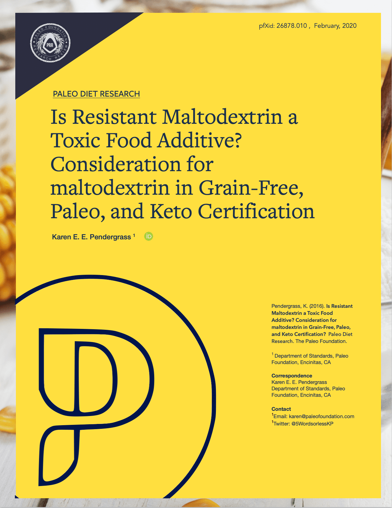 Is Resistant Maltodextrin a Toxic Food Additive