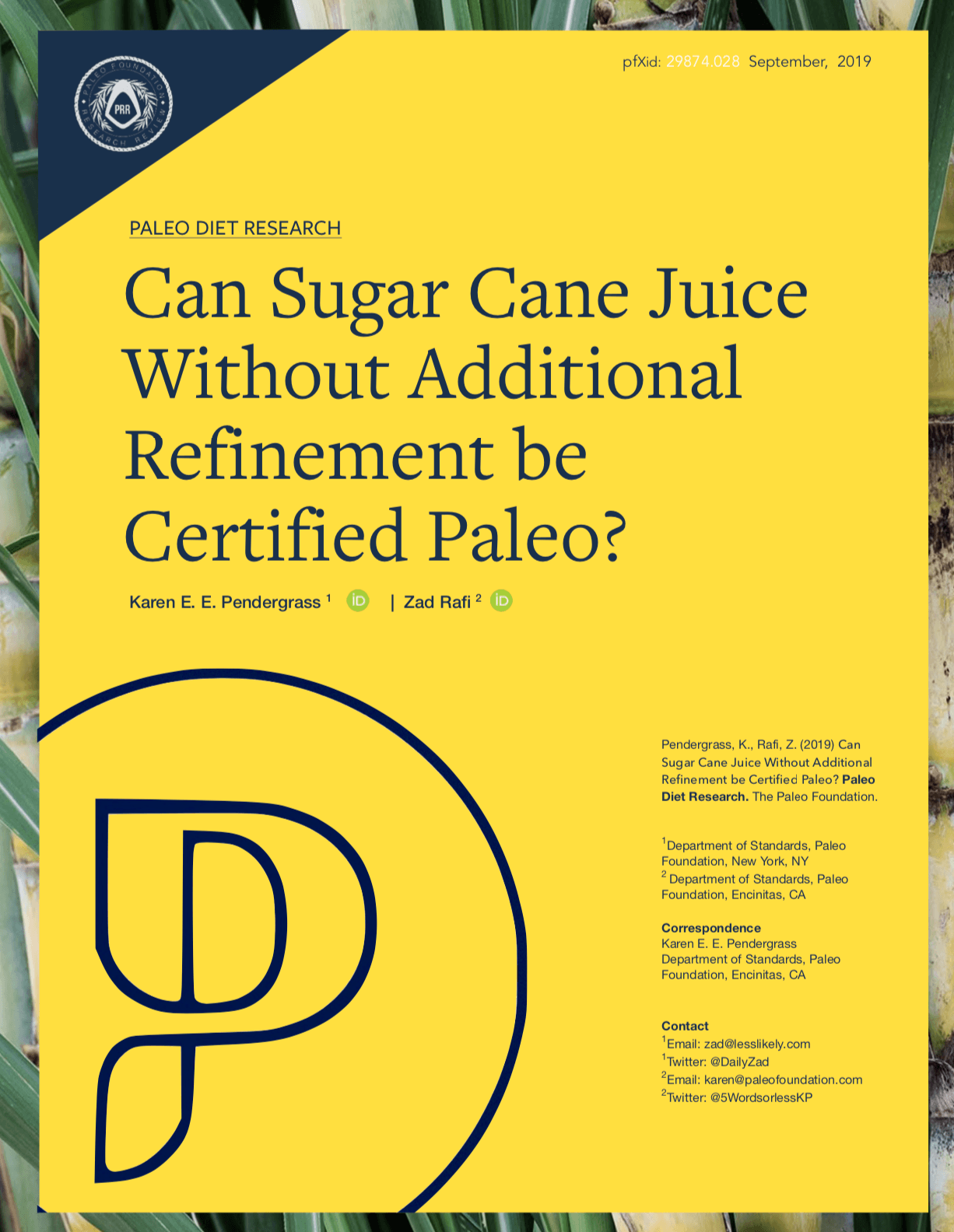 Can Sugar Cane Juice be Certified Paleo?