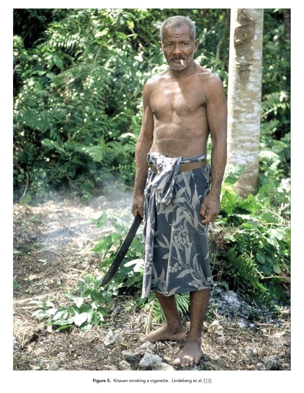 male Kitavan smoking a cigarette. Staffan Lindeberg et al.