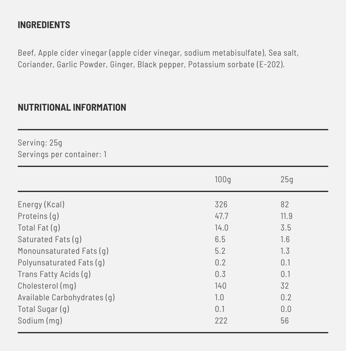 Nutrition facts