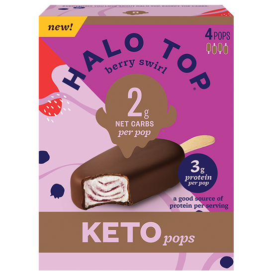 Berry Swirl Keto Pops - Halo Top Creamery - Keto Certified by the Paleo Foundation