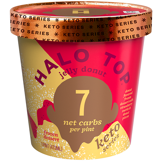 Jelly Donut Pint - Halo Top Creamery - Keto Certified by the Paleo Foundation