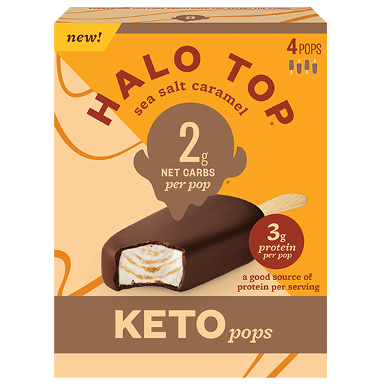 Sea Salt Caramel Keto Pops - Halo Top Creamery - Keto Certified by the Paleo Foundation