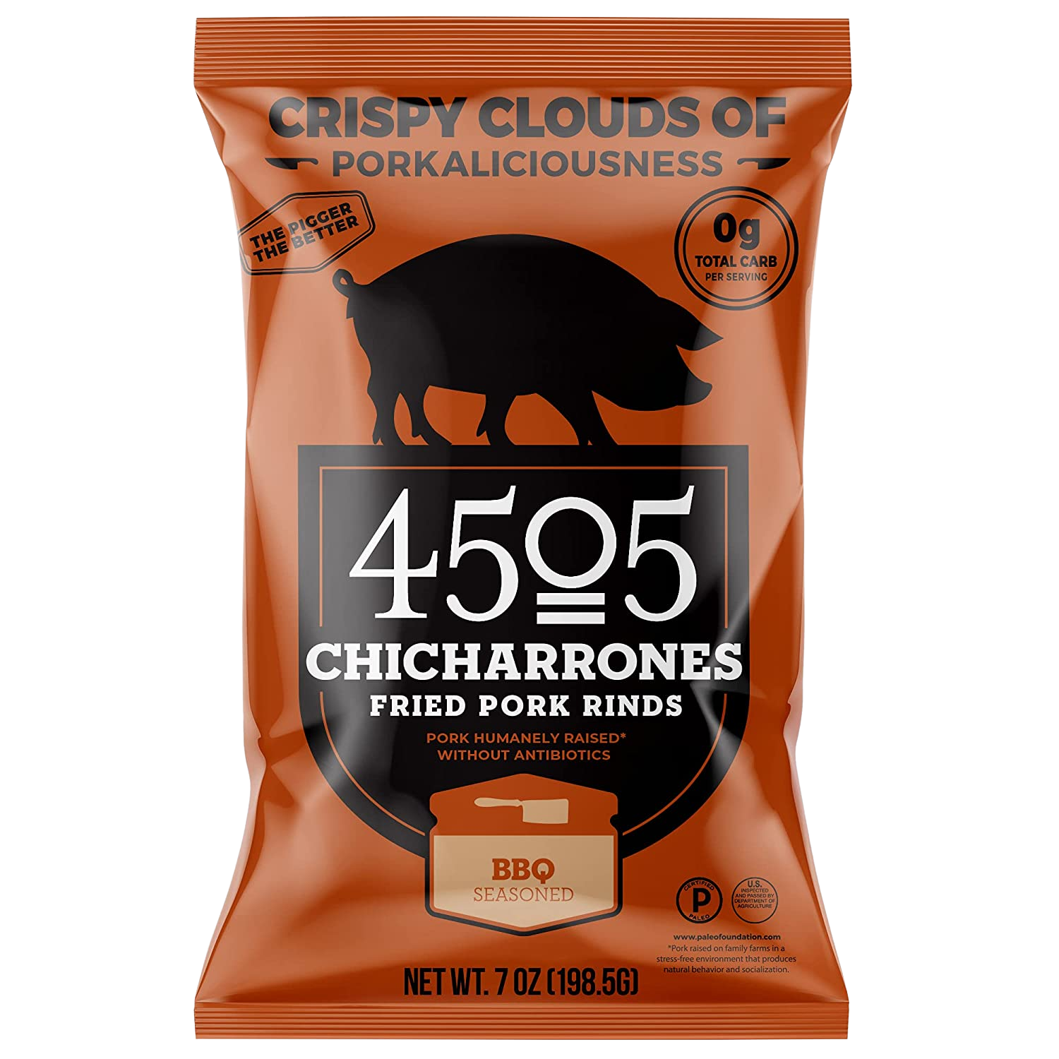 4505 Meats BBQ Seasoned Certified Paleo Keto Certified Chicharrones 4505 Meats BBQ Seasoned Certified Paleo Keto Certified Chicharrones