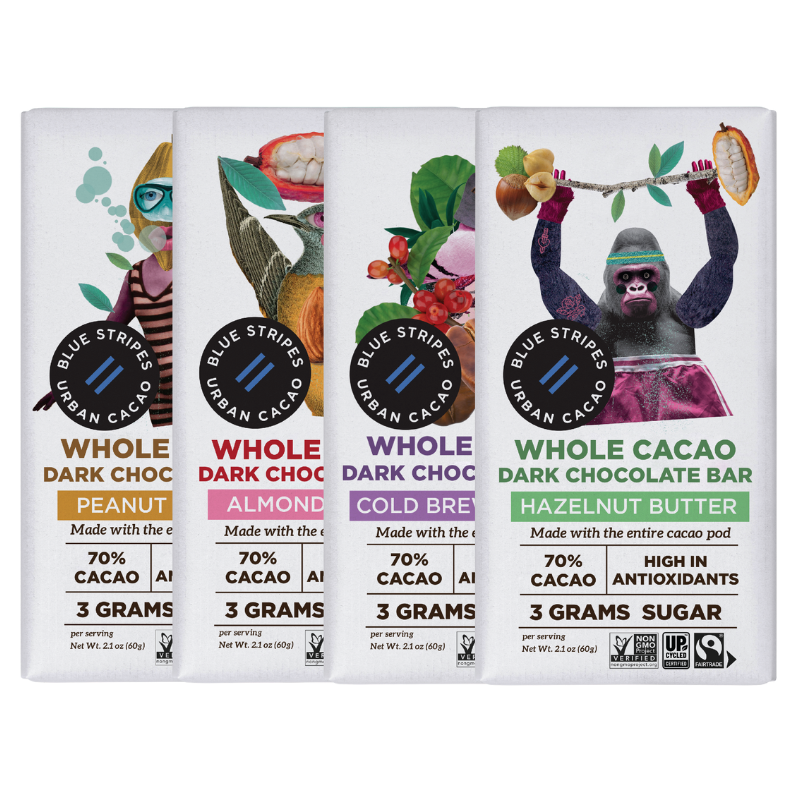 Blue Stripes Urban Cacao Multipack Cacao Bars Blue Stripes Urban Cacao Multipack Cacao Bars