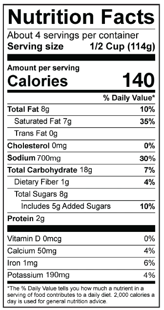 Nutrition facts