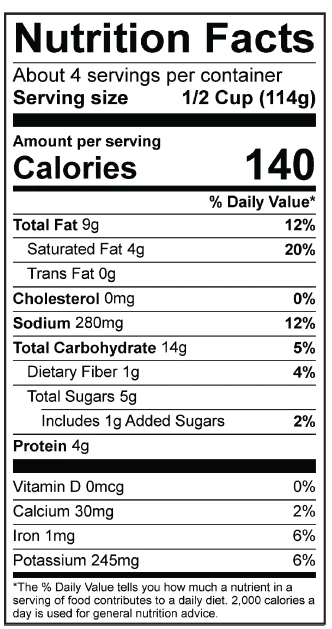 Nutrition facts