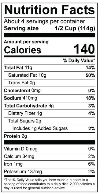 Nutrition facts