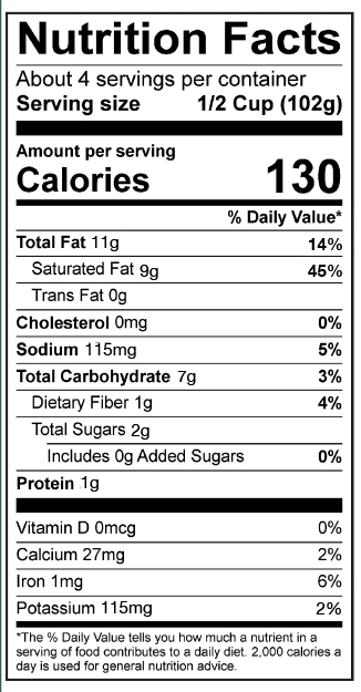 Nutrition facts